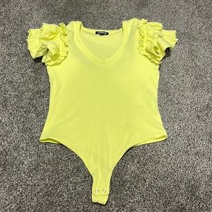 Express Bright yellow bodysuit with fun detailing